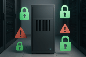 Hébergement SSL Sécurité avec des serveurs web et des cadenas verts