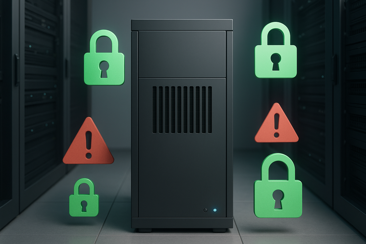 Hébergement SSL Sécurité avec des serveurs web et des cadenas verts