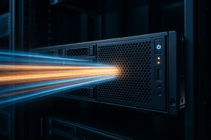 Centre de données moderne avec un serveur web performant et des flux de données Lightning abstraits
