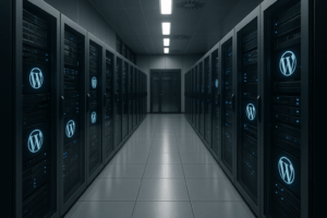 Centre de données allemand moderne avec référence à WordPress et technologie haute performance