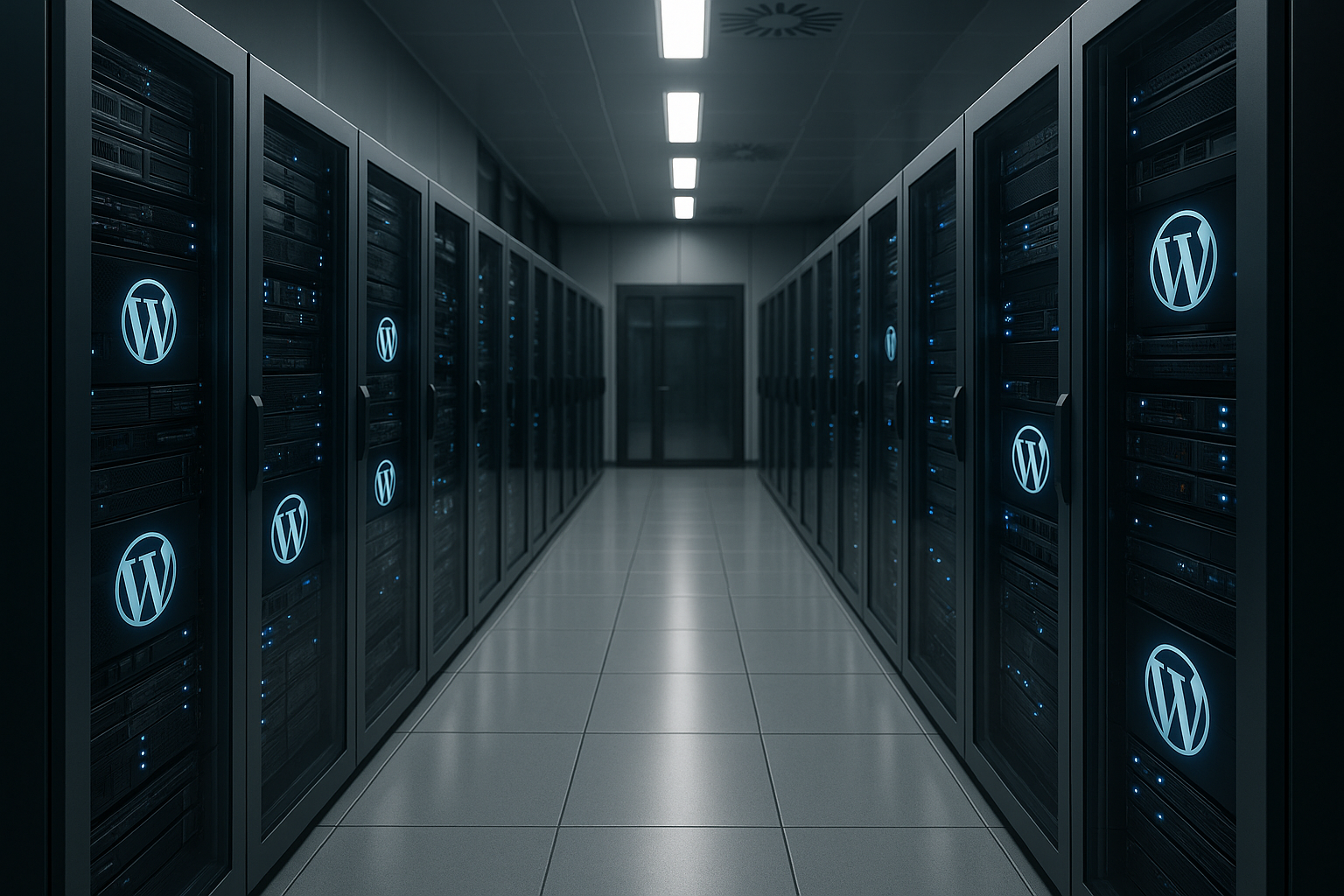 Centre de données allemand moderne avec référence à WordPress et technologie haute performance