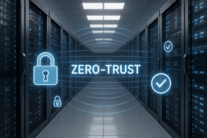 Infrastructure moderne de centre de données avec architecture de sécurité "zero trust", verrous numériques et segmentation du réseau