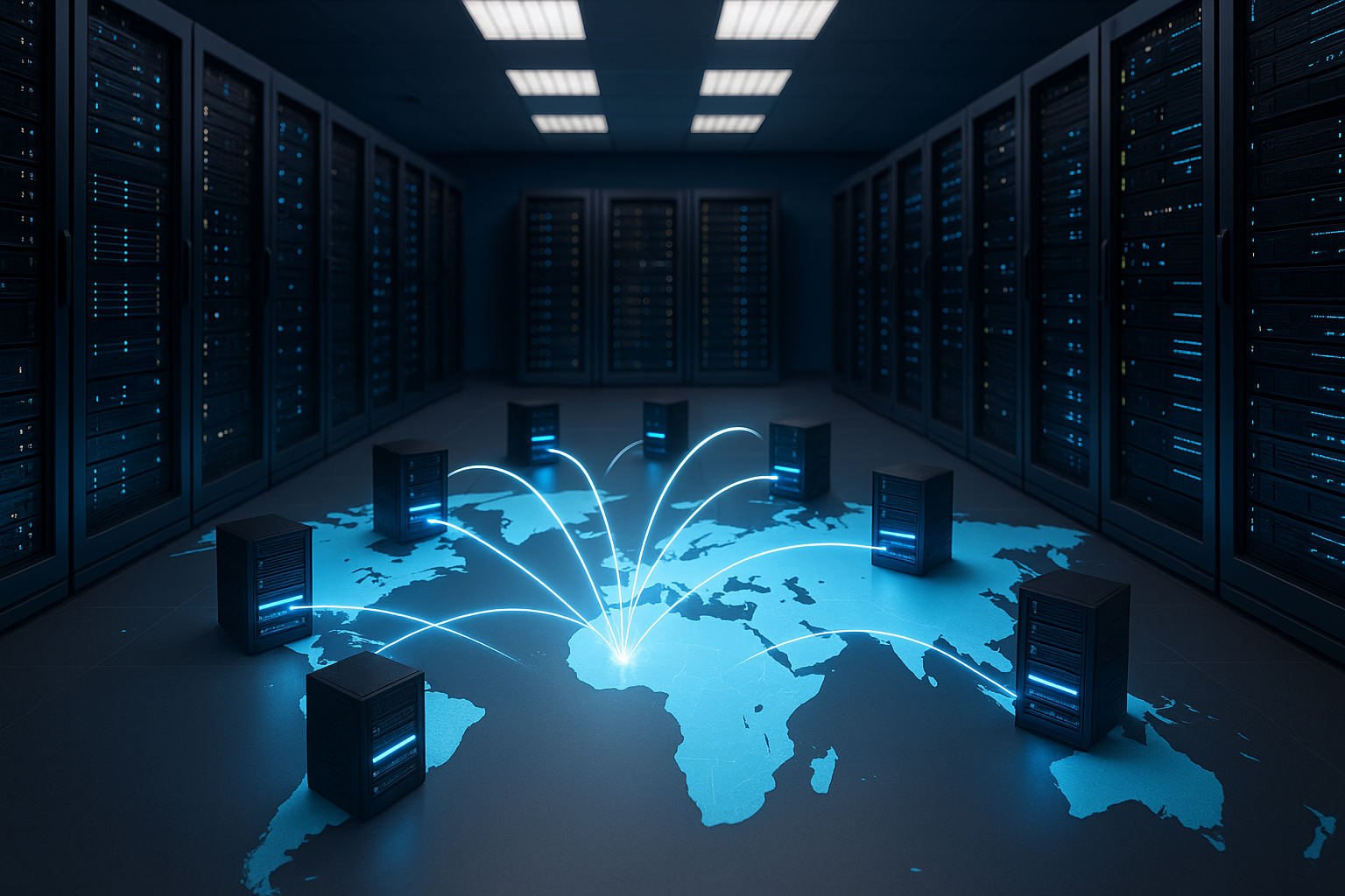 Serveur Modern Edge dans un réseau global pour l'optimisation du temps de chargement