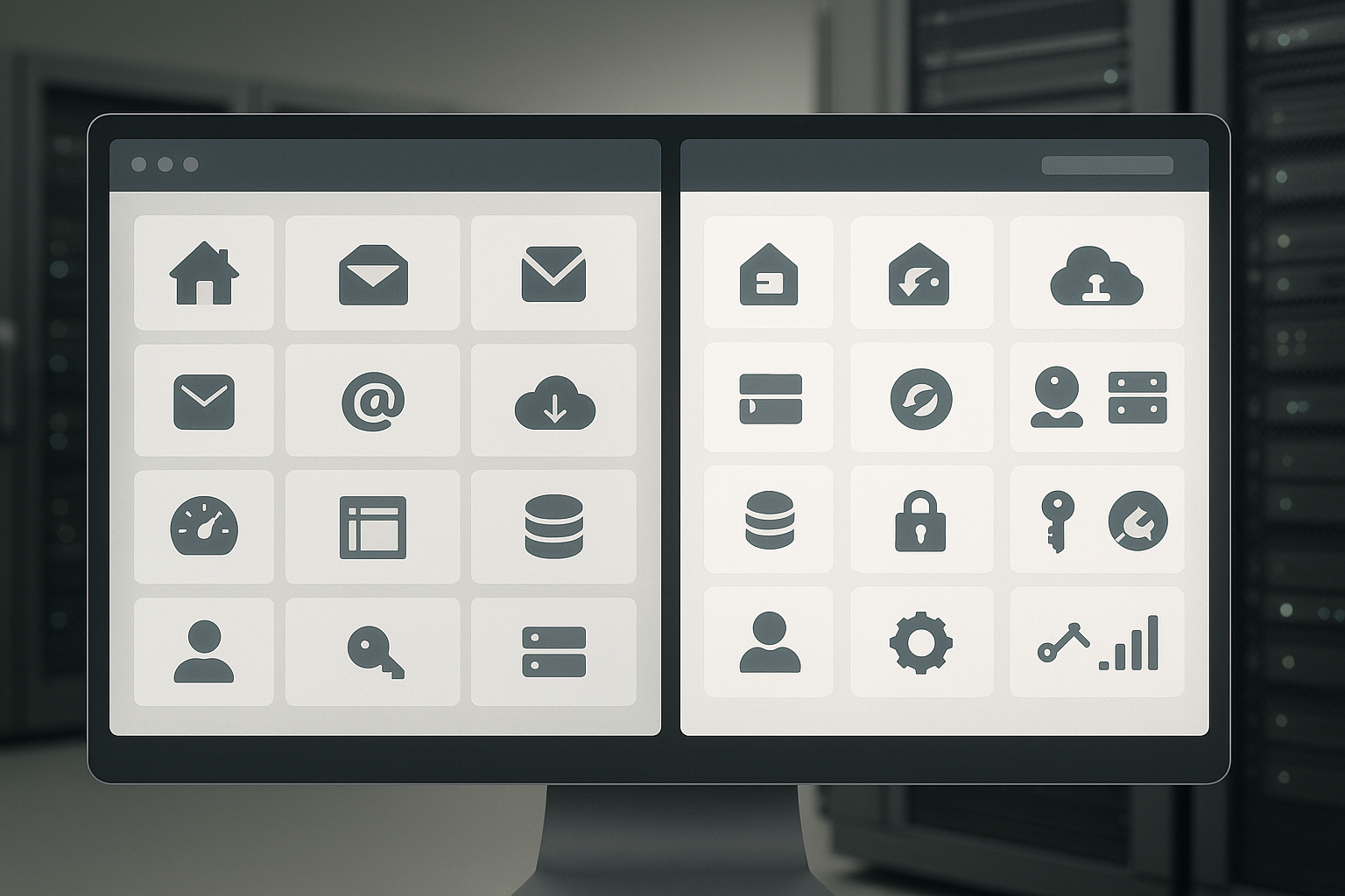 Vue des interfaces cPanel et DirectAdmin sur un serveur moderne