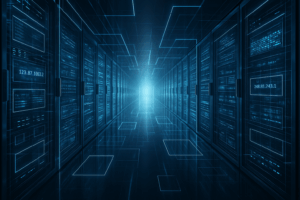 Centre de données futuriste équipé de serveurs modernes et de la technologie IPv6
