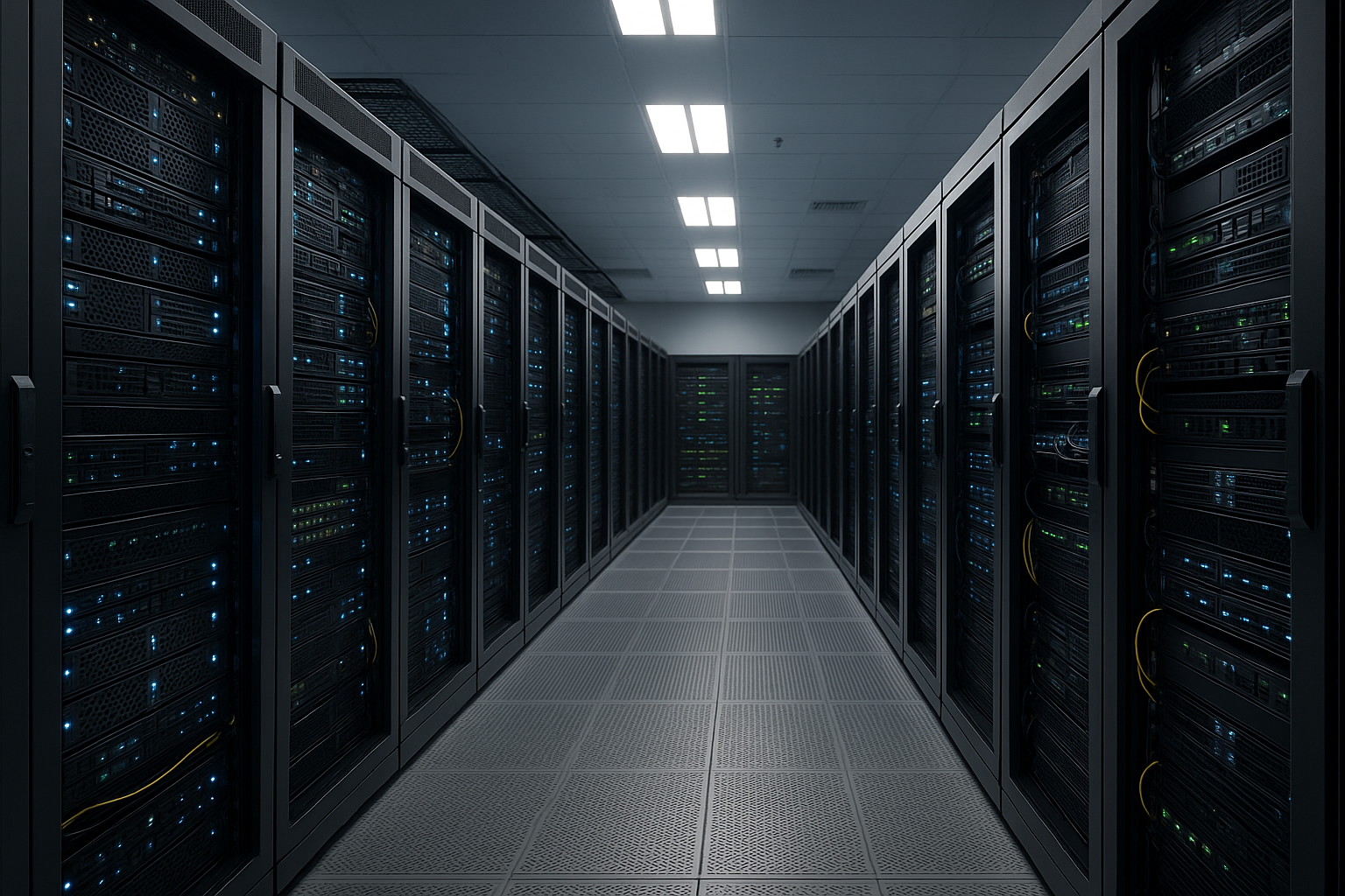 Centre de données moderne avec serveurs et technique de réseau pour l'hébergement géré de Kubernetes et le service d'hébergement de conteneurs