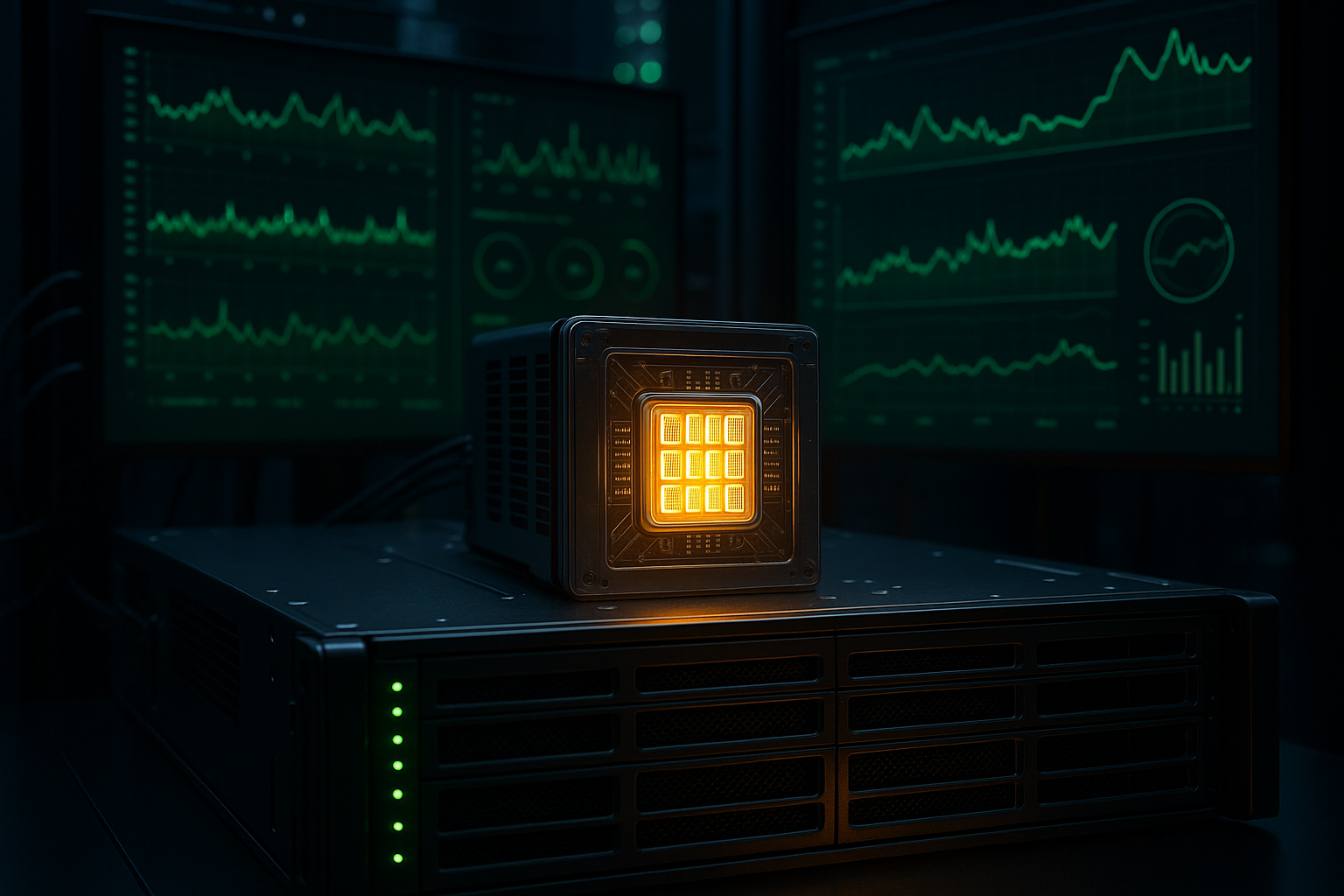 Serveur avec une utilisation élevée du processeur et tableau de bord de surveillance