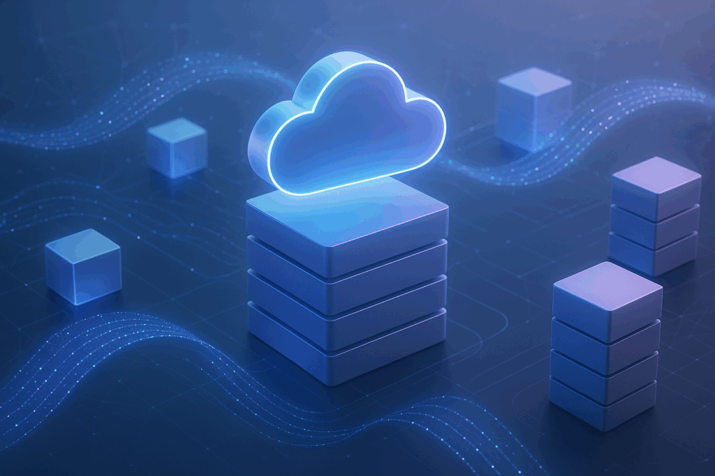 Visualisation de l'infrastructure cloud de stockage d'objets avec des nœuds de données en réseau et des serveurs de stockage