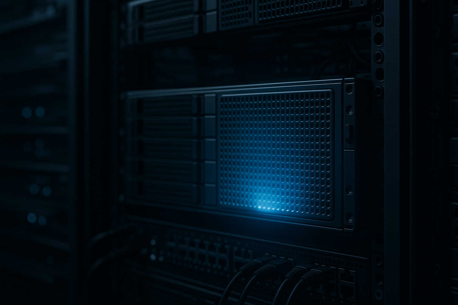 Rack de serveurs avec serveur cache en mémoire pour optimiser les performances Redis