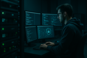 Le développeur travaille en toute sécurité sur des serveurs distants via SSH.