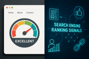 TTFB Facteurs de classement SEO Visualisation avec la vitesse de chargement du site web et les facteurs de classement réels