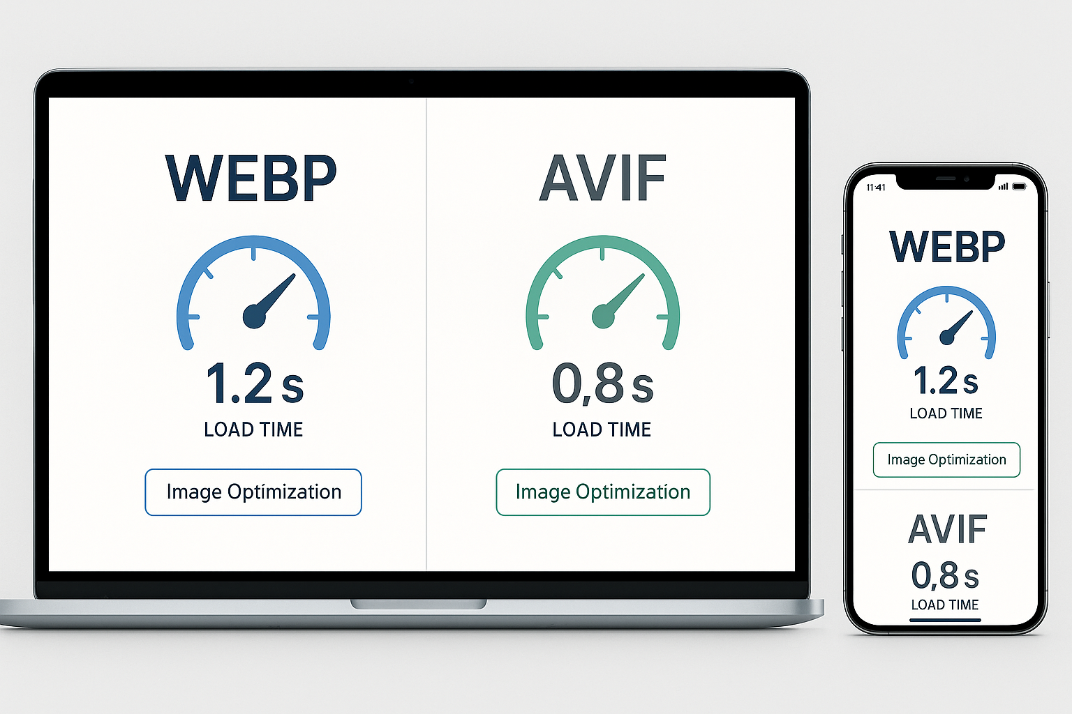 Comparaison des formats d'image WebP et AVIF sur différents appareils à l'aide d'indicateurs de performance