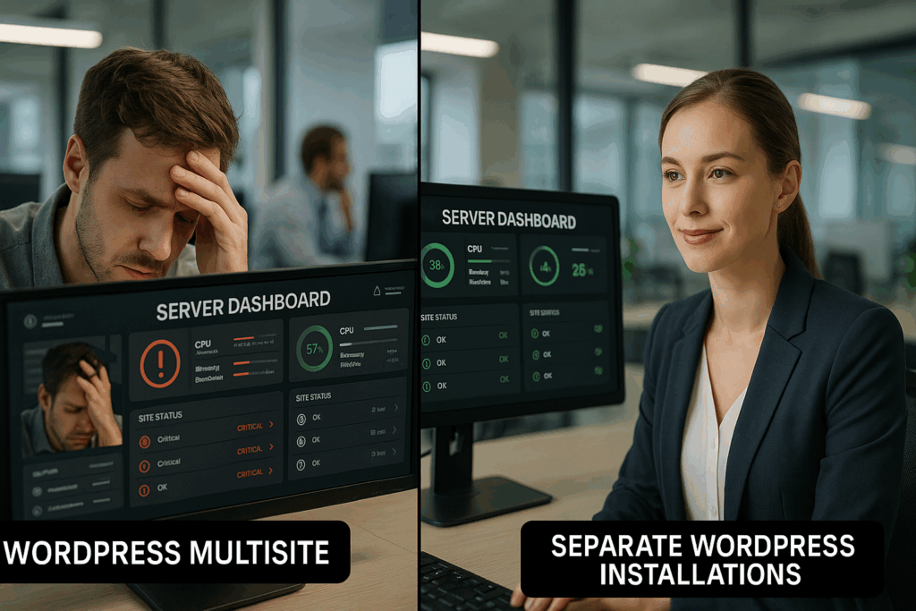 WordPress multisite : défis par rapport aux installations séparées - Comparaison de la complexité administrative