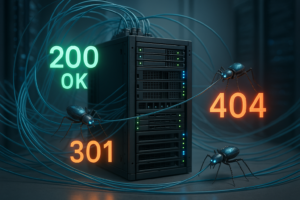 Les codes d'état HTTP influencent le crawling et l'hébergement représentés visuellement
