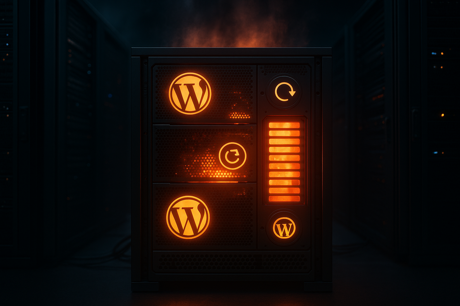 Serveur sous charge de sauvegarde WordPress avec utilisation élevée du CPU
