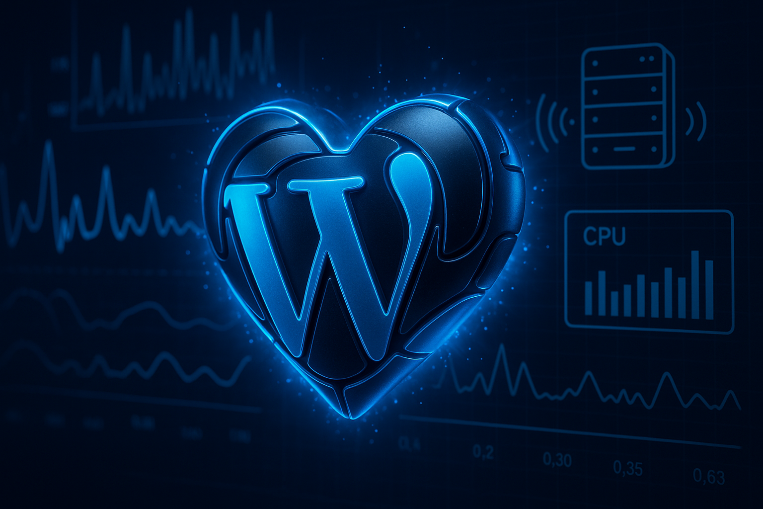 Graphique de performance WordPress Heartbeat API avec charge du serveur