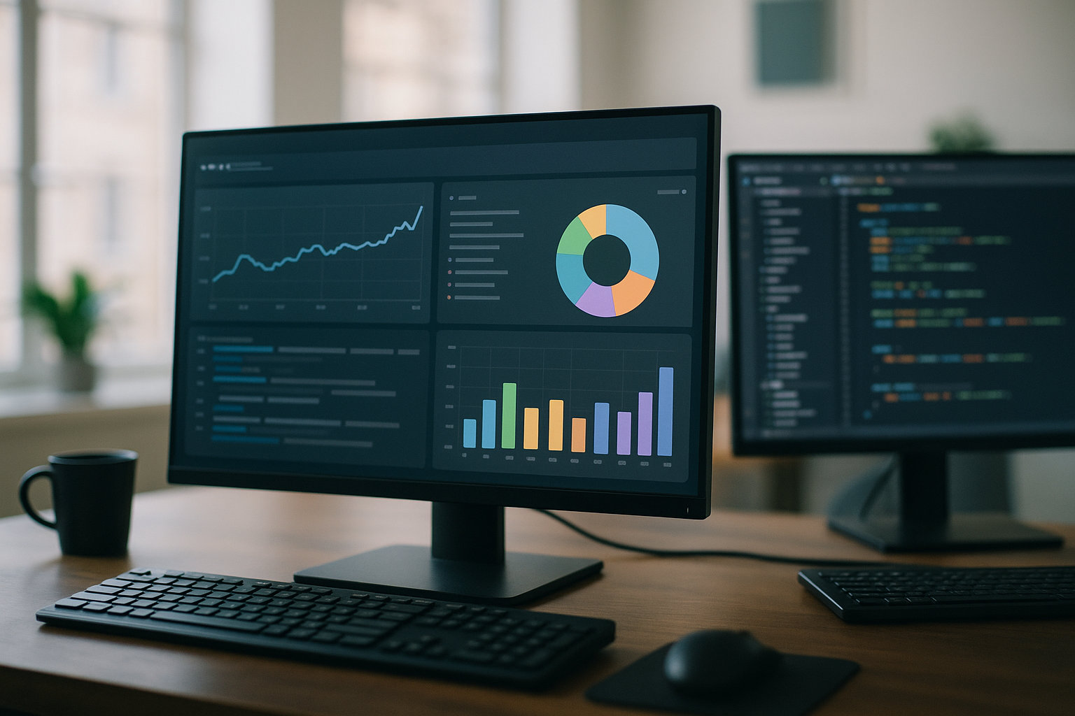 Un développeur analyse les performances de WordPress avec Query Monitor sur plusieurs moniteurs
