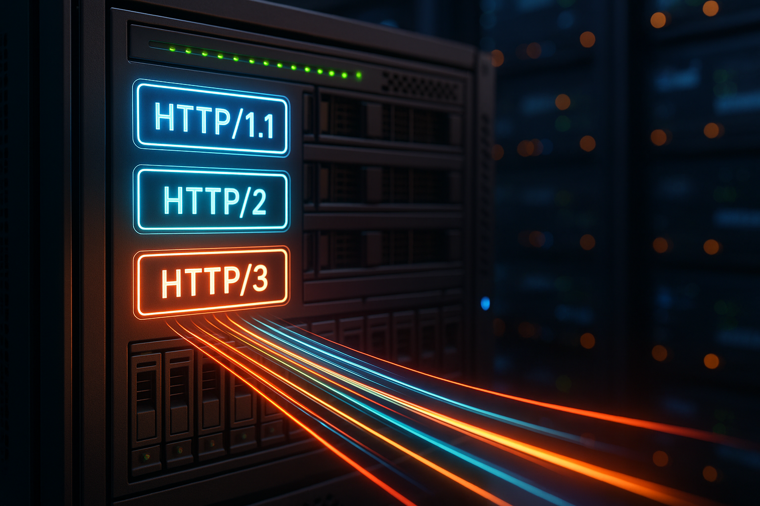Comparaison des protocoles réseau HTTP/1.1 HTTP/2 HTTP/3 dans l'hébergement web