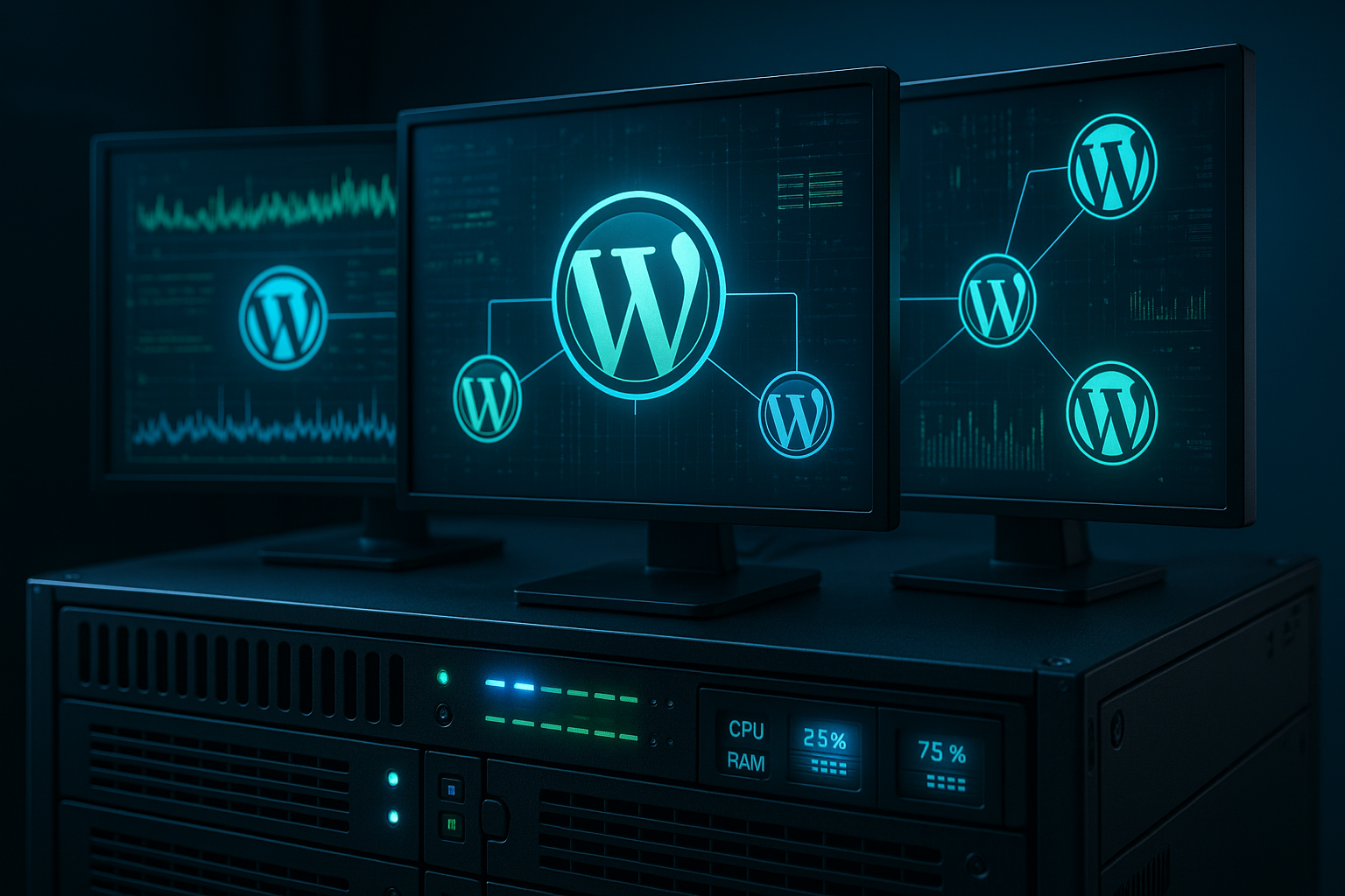 Serveur d'hébergement multisite WordPress avec surveillance des ressources