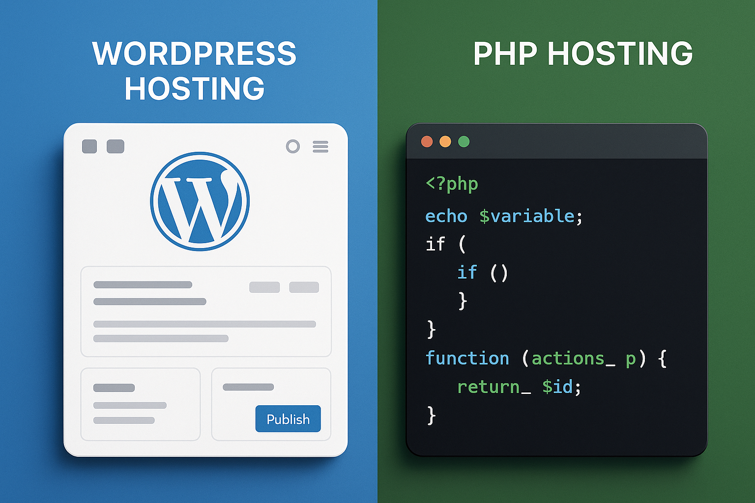 Comparaison technique entre l'hébergement WordPress et l'hébergement PHP