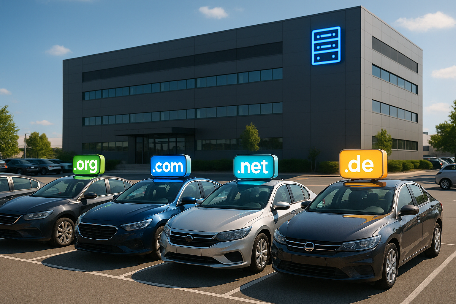 Représentation visuelle du parking de domaine en mode d'hébergement