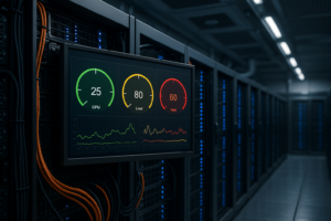 Tableau de bord des métriques du serveur avec analyse CPU Idle Load Wait