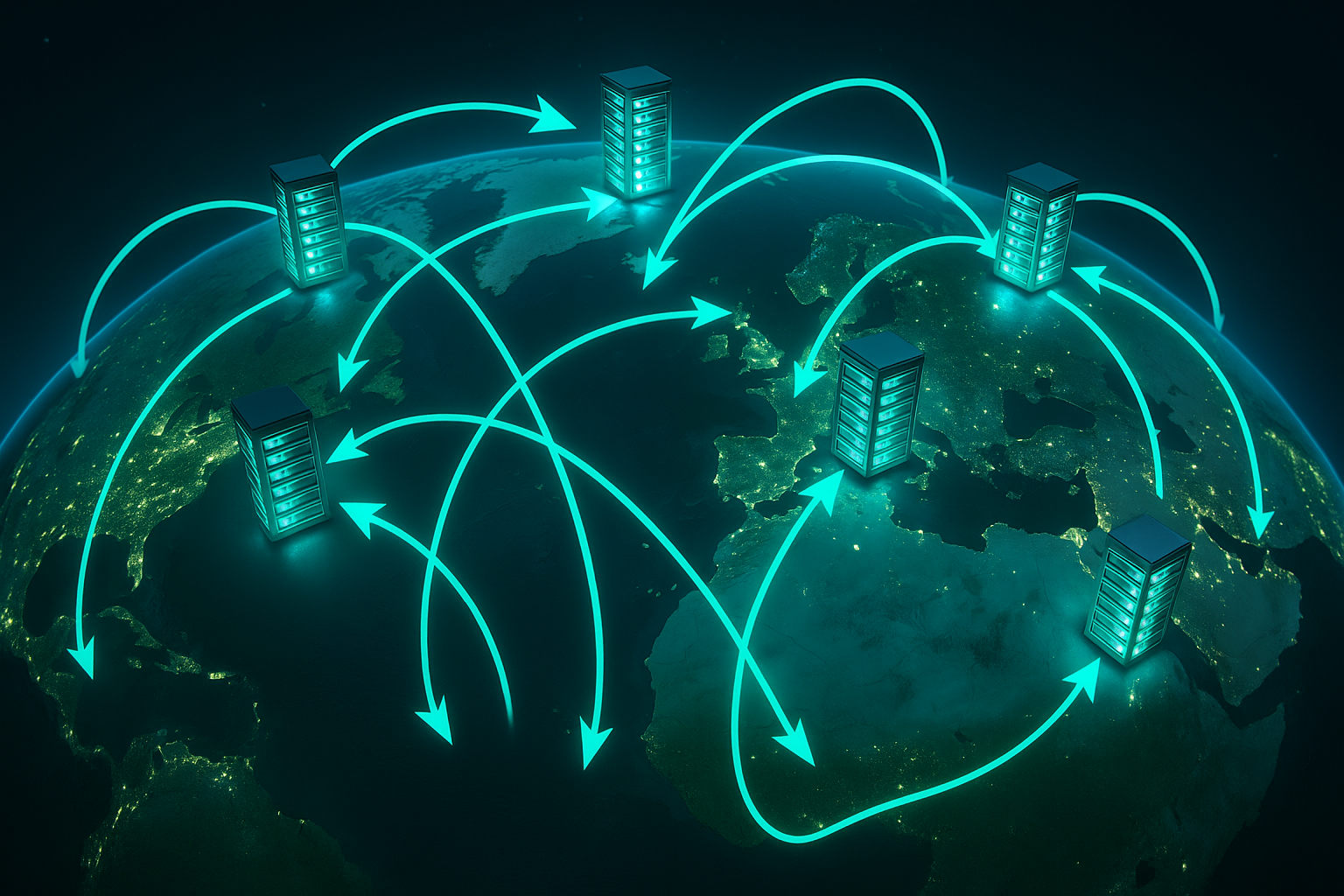 Distribution de charge DNS globale avec des serveurs dans le monde entier
