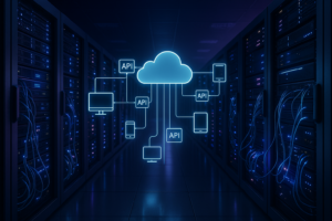 Serveur moderne avec infrastructure cloud pour l'hébergement CMS headless et les architectures pilotées par API
