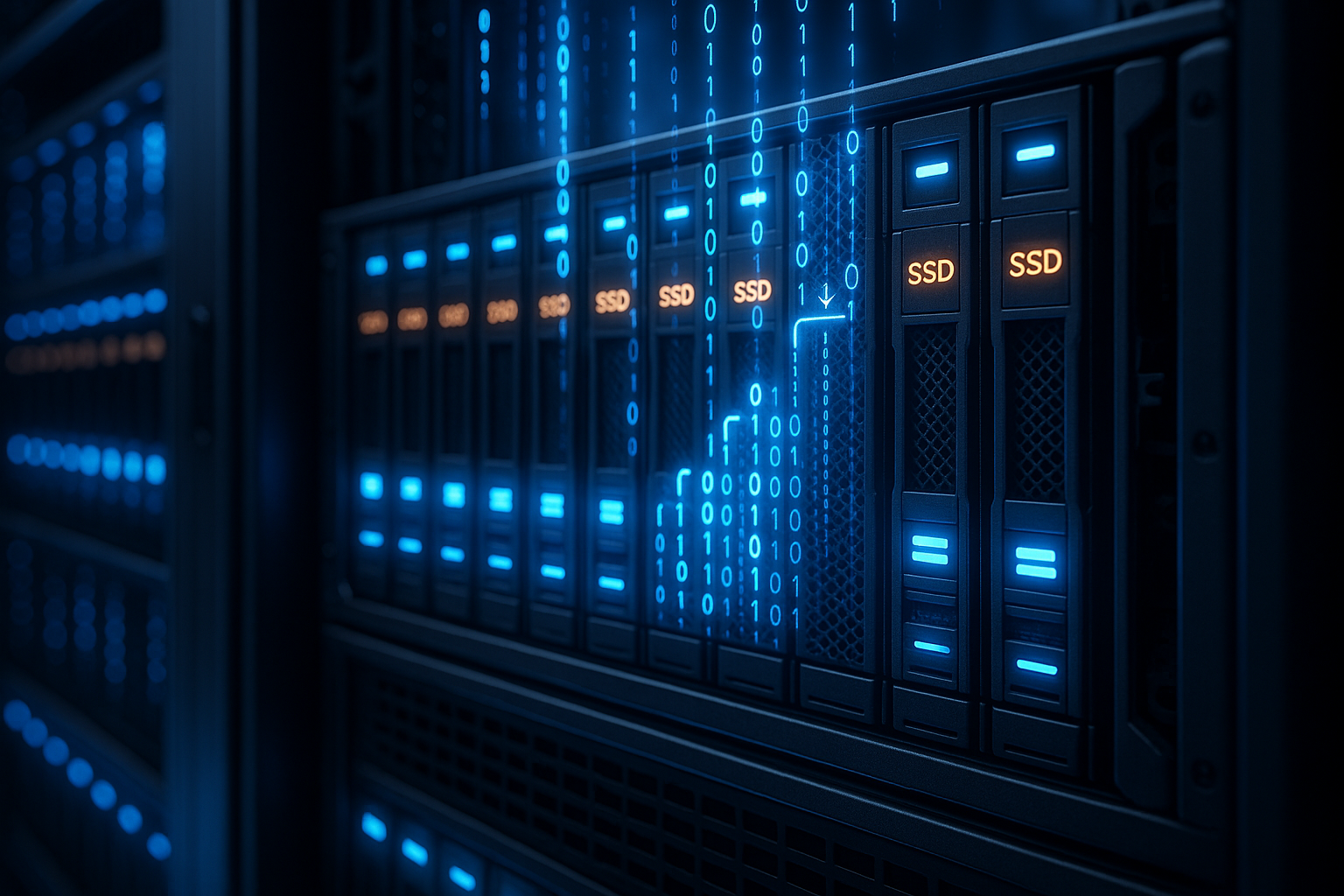 Serveur avec surveillance de la longueur de la file d'attente des disques dans un centre de données