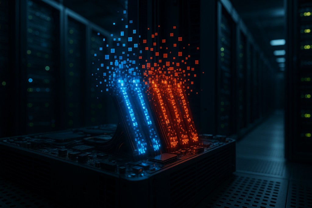 Fragmentation de la mémoire dans le fonctionnement du serveur visualisée par la RAM fragmentée