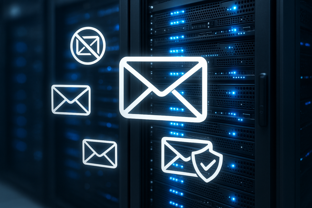 Serveur de messagerie avec boucles de rétroaction et gestion de la réputation des spams Illustration