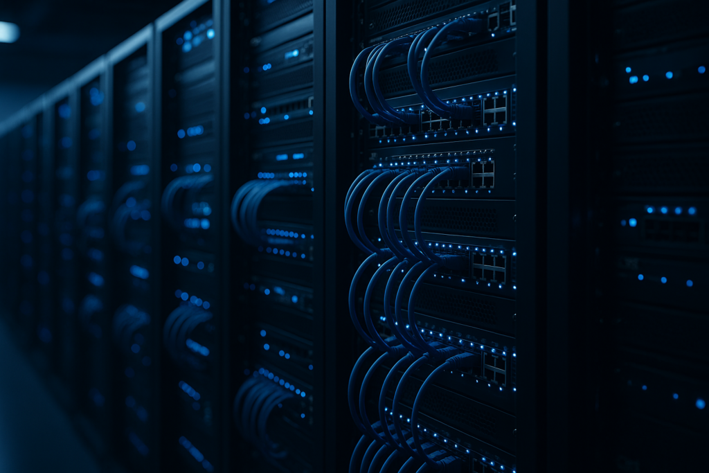 Centre de données moderne avec des serveurs DNS performants pour des performances de consultation élevées