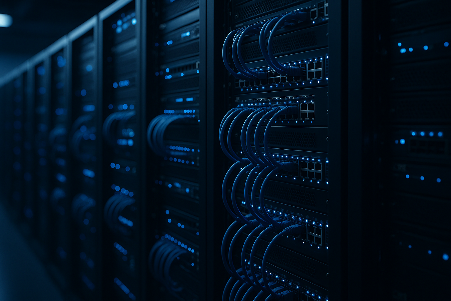 Centre de données moderne avec des serveurs DNS performants pour des performances de consultation élevées