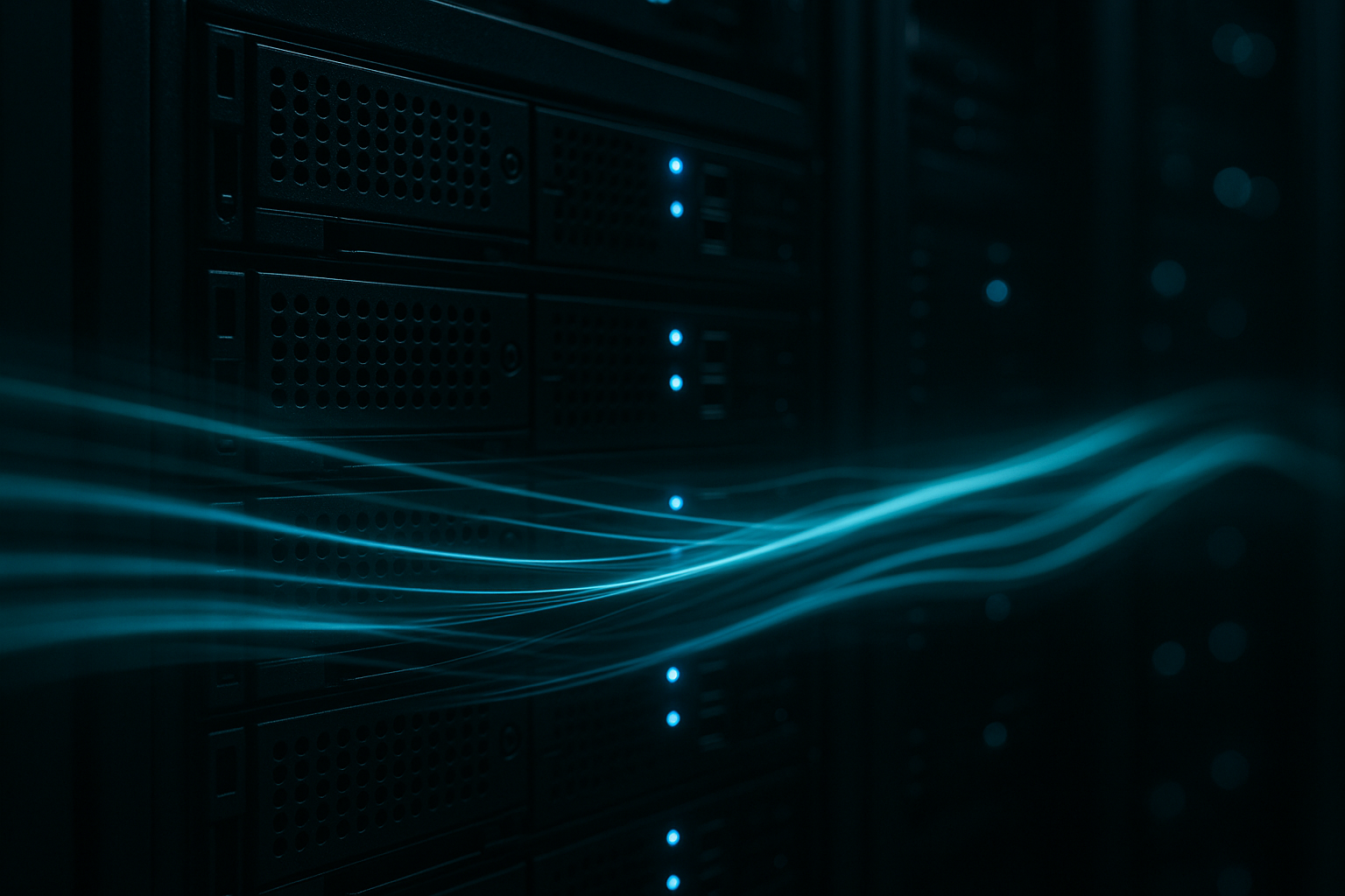 Racks de serveurs avec transmission de données TLS cryptée et visualisée