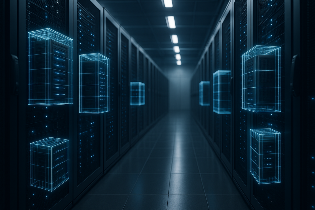 Racks de serveurs avec isolation du système de fichiers CageFS visualisée dans l'hébergement CloudLinux