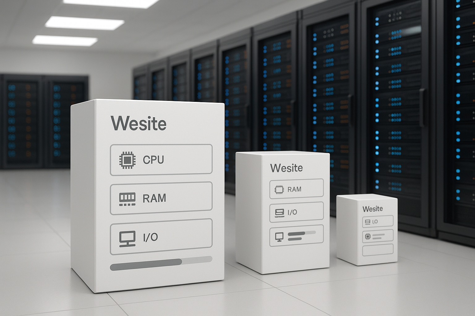 Environnement serveur avec visualisation des limites LVE de CloudLinux pour l'hébergement