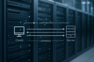 Centre de données équipé de racks de serveurs modernes permettant d'optimiser le délai d'expiration KeepAlive d'Apache