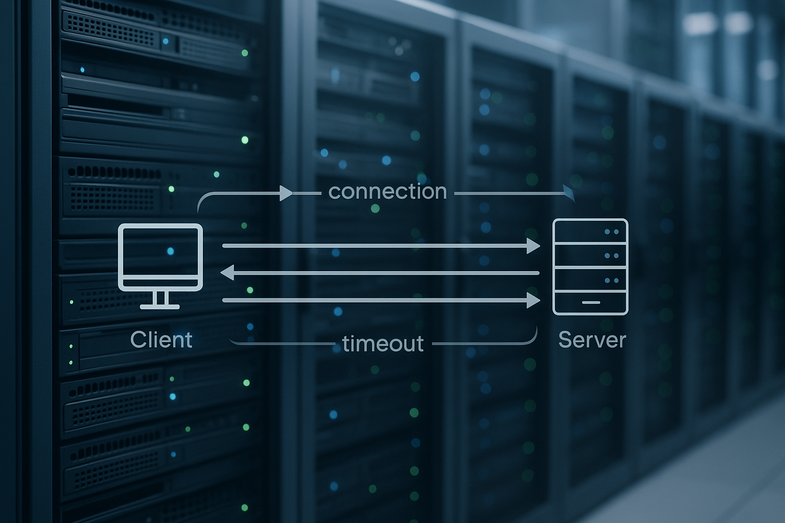 Centre de données équipé de racks de serveurs modernes permettant d'optimiser le délai d'expiration KeepAlive d'Apache