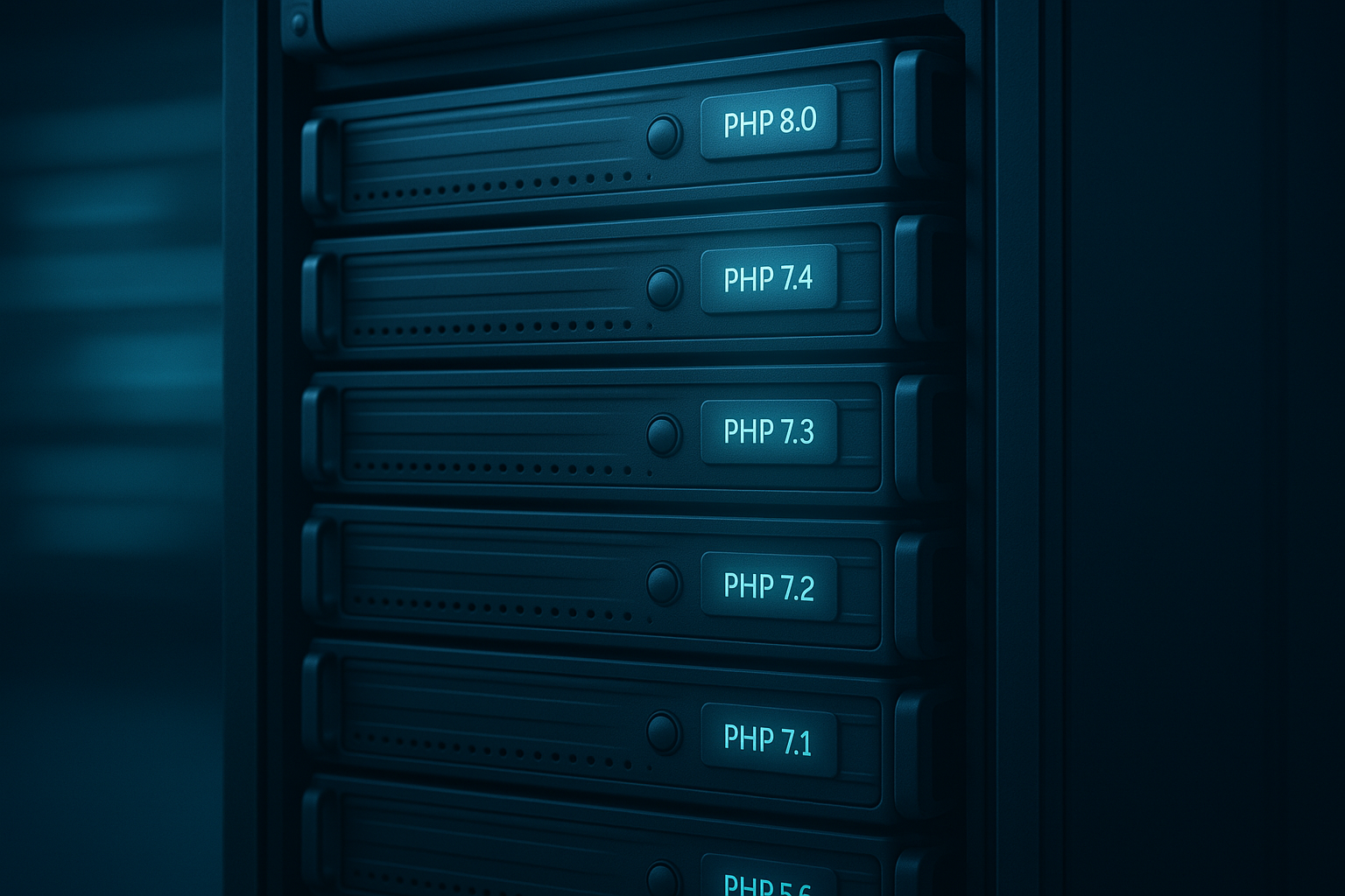 Rack de serveurs CloudLinux avec différentes versions d'Alt-PHP et une architecture de sécurité