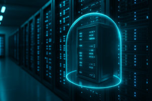 Racks de serveurs photoréalistes avec isolation des processus visualisée dans un environnement d'hébergement CloudLinux