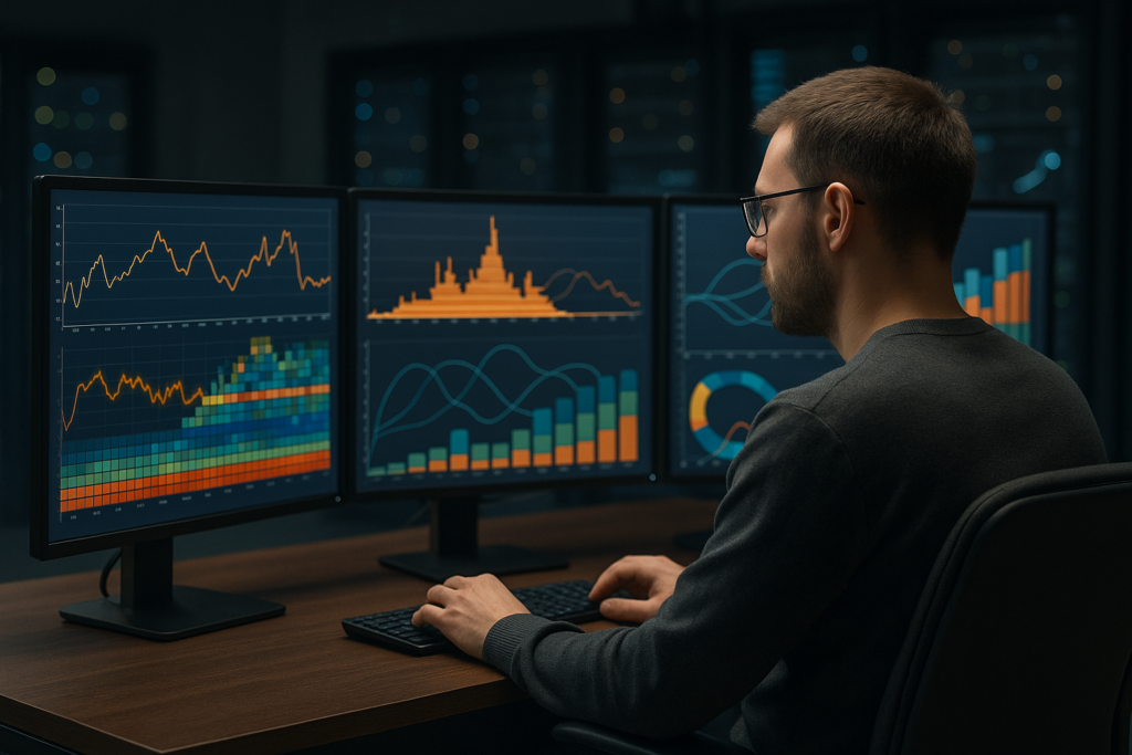 Un administrateur système analyse les goulots d'étranglement du processeur à l'aide de l'outil Linux Perf sur des moniteurs