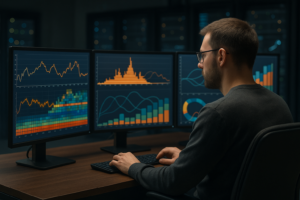 Un administrateur système analyse les goulots d'étranglement du processeur à l'aide de l'outil Linux Perf sur des moniteurs