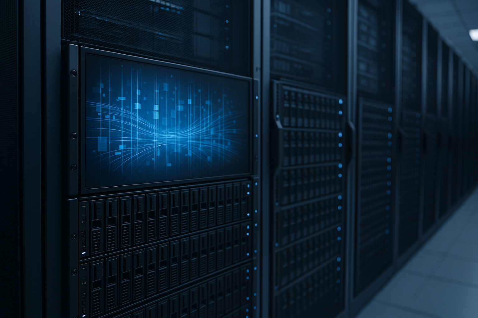 Rack de serveurs NVMe avec système de fichiers XFS pour des performances élevées